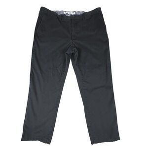 Lacoste Pants Mens 40x26.5 Regular‎ Fit Black Chino Tapered Leg Flat Front